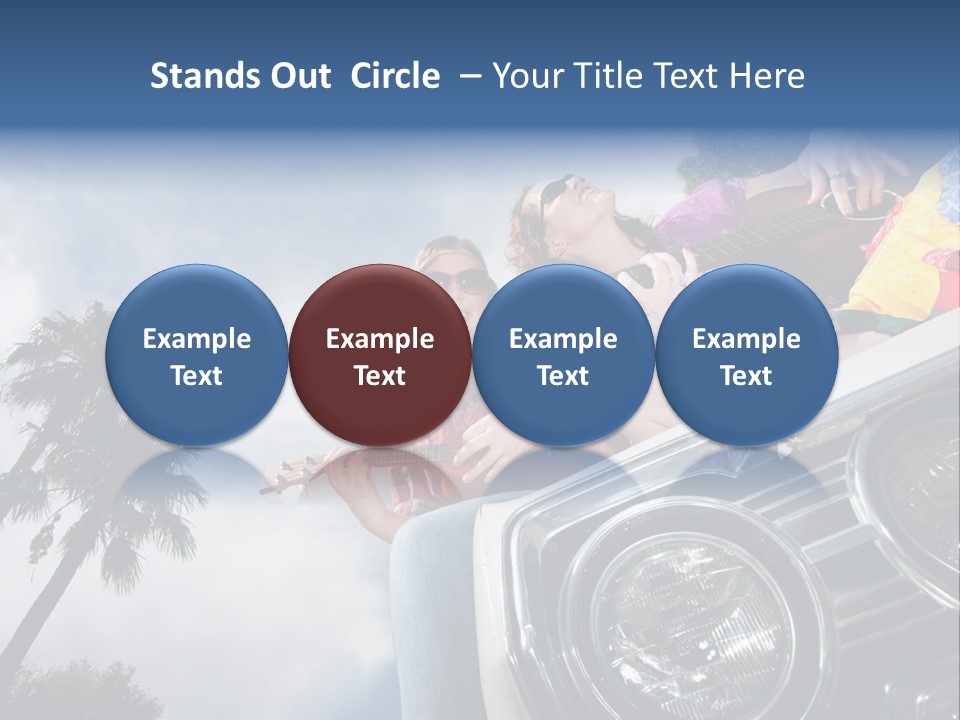 A Couple Of People That Are Sitting In The Back Of A Car PowerPoint Template