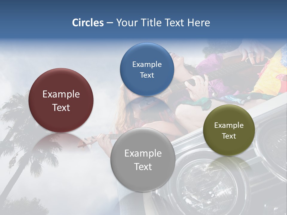 A Couple Of People That Are Sitting In The Back Of A Car PowerPoint Template