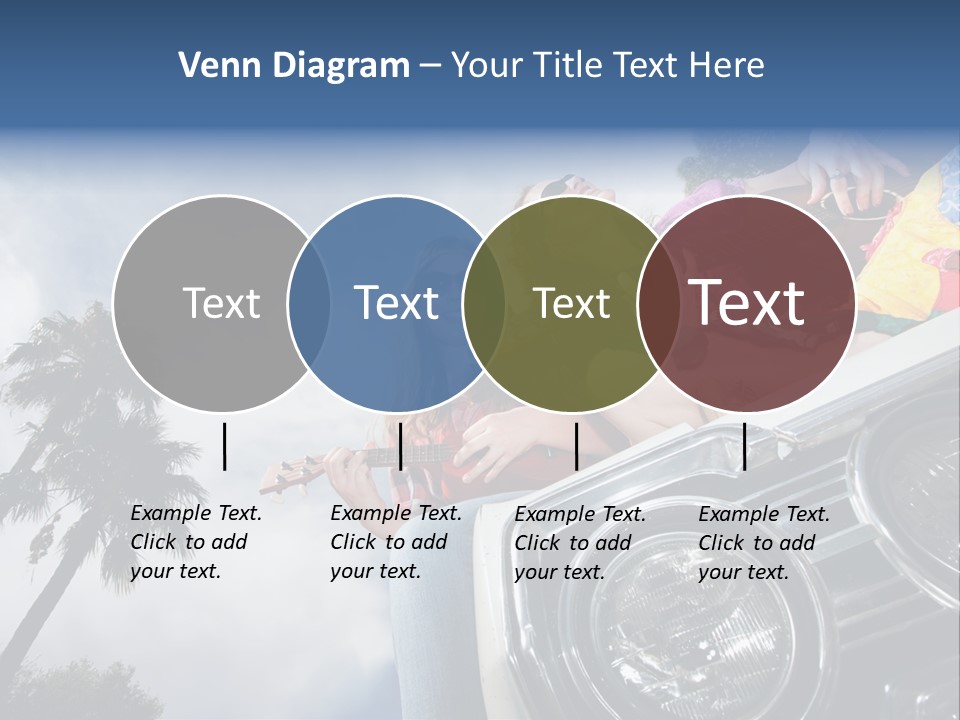 A Couple Of People That Are Sitting In The Back Of A Car PowerPoint Template