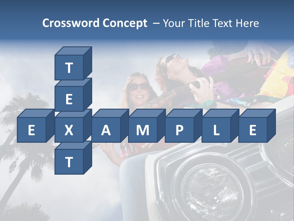 A Couple Of People That Are Sitting In The Back Of A Car PowerPoint Template