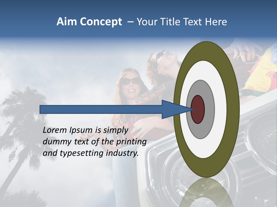 A Couple Of People That Are Sitting In The Back Of A Car PowerPoint Template