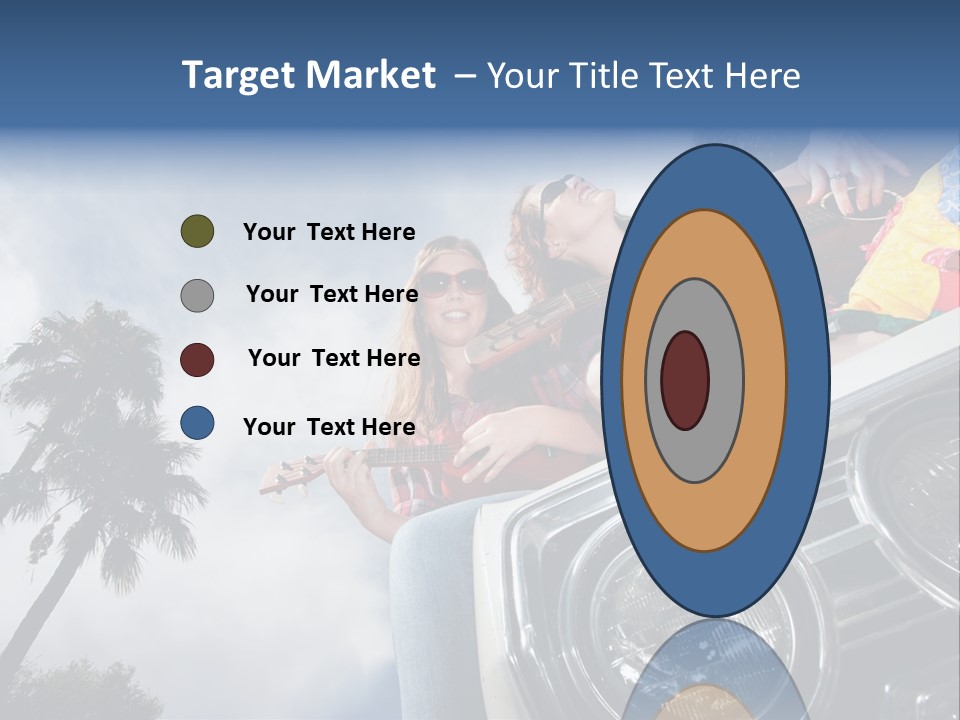 A Couple Of People That Are Sitting In The Back Of A Car PowerPoint Template