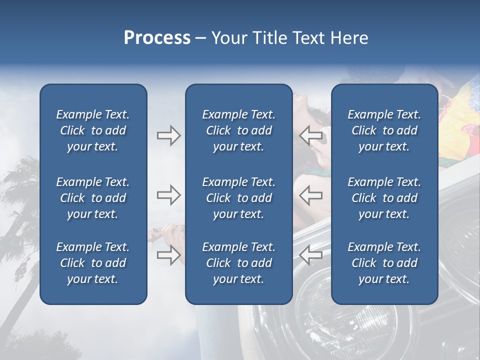 A Couple Of People That Are Sitting In The Back Of A Car PowerPoint Template
