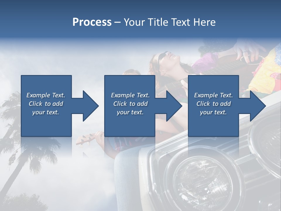 A Couple Of People That Are Sitting In The Back Of A Car PowerPoint Template