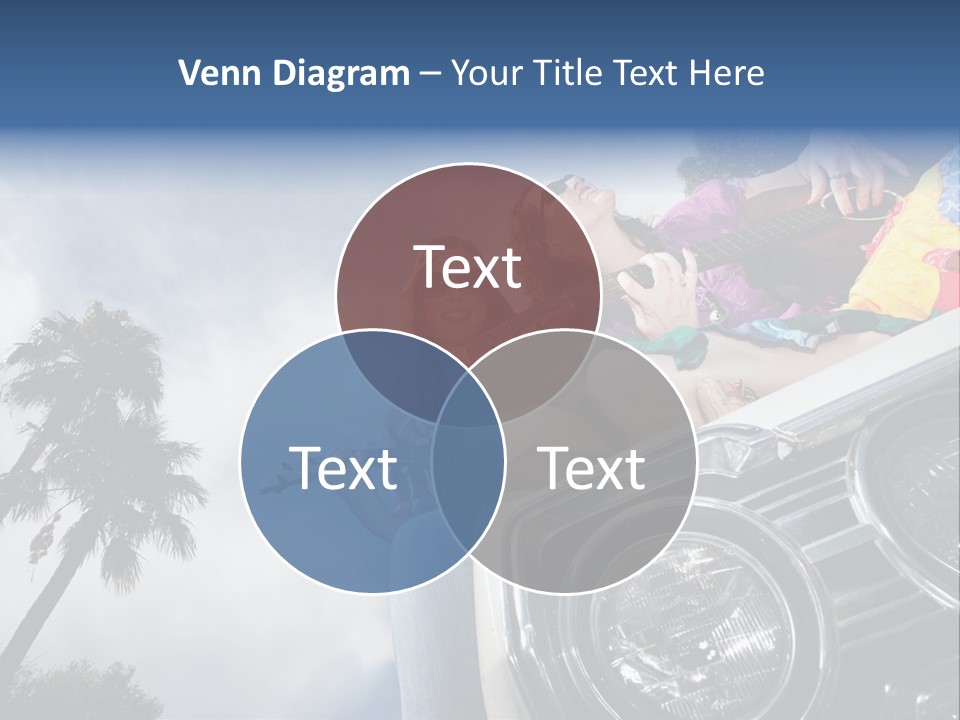 A Couple Of People That Are Sitting In The Back Of A Car PowerPoint Template