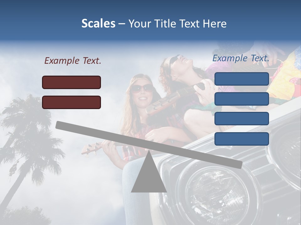 A Couple Of People That Are Sitting In The Back Of A Car PowerPoint Template