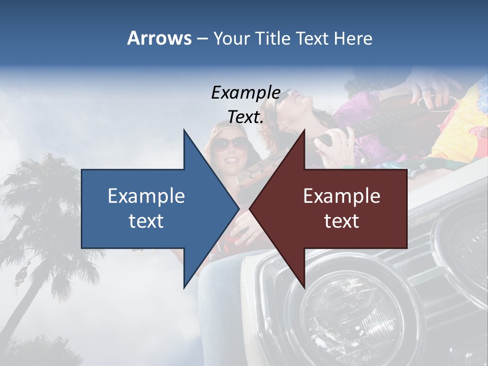 A Couple Of People That Are Sitting In The Back Of A Car PowerPoint Template