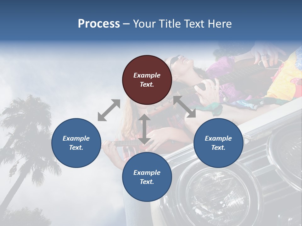 A Couple Of People That Are Sitting In The Back Of A Car PowerPoint Template