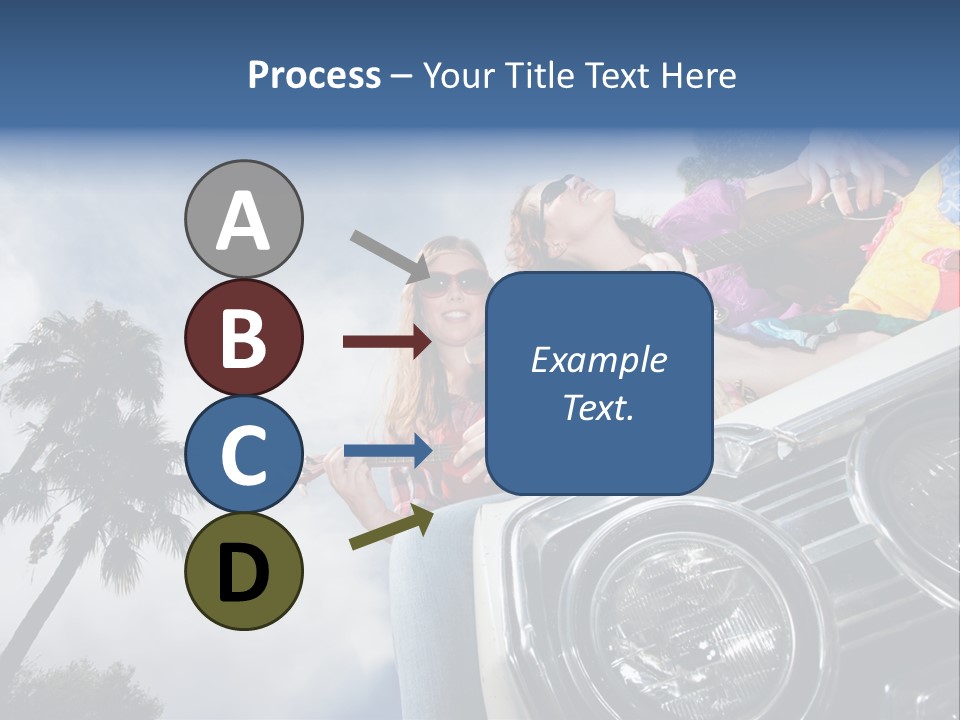 A Couple Of People That Are Sitting In The Back Of A Car PowerPoint Template