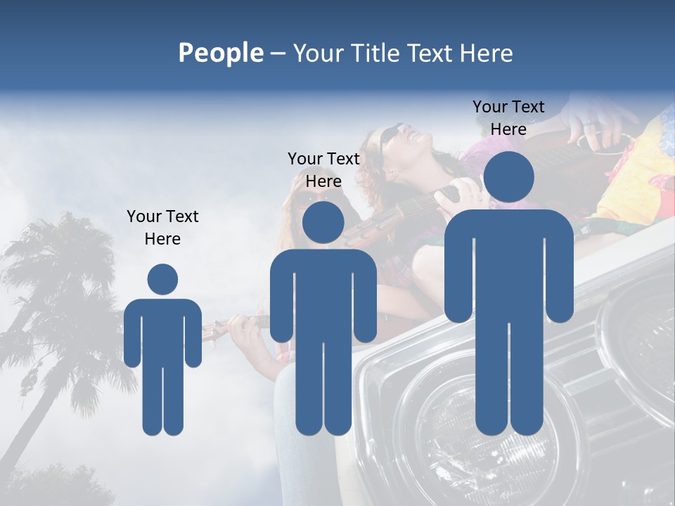 A Couple Of People That Are Sitting In The Back Of A Car PowerPoint Template