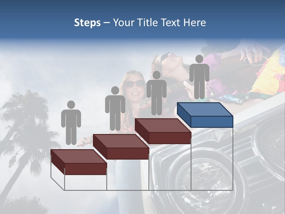 A Couple Of People That Are Sitting In The Back Of A Car PowerPoint Template