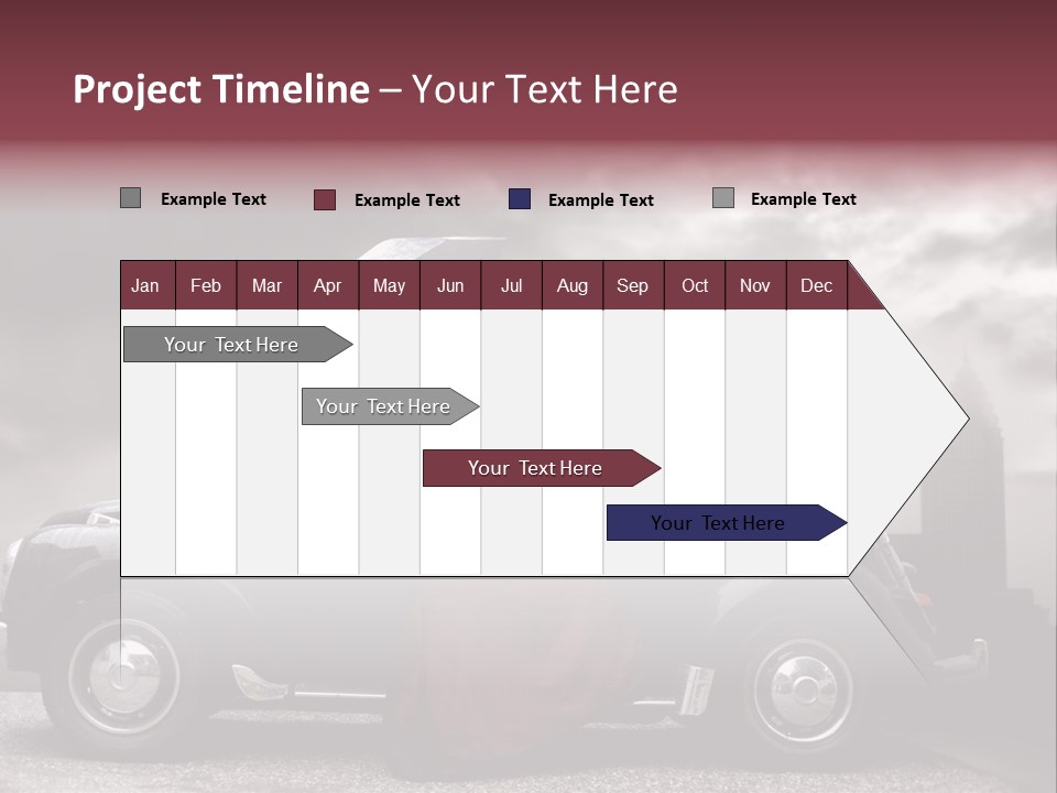 A Woman In A Red Dress Standing Next To A Car With An Umbrella PowerPoint Template