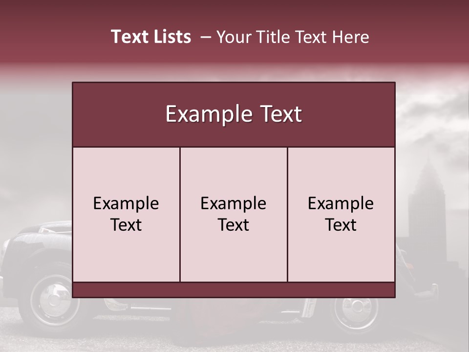 A Woman In A Red Dress Standing Next To A Car With An Umbrella PowerPoint Template