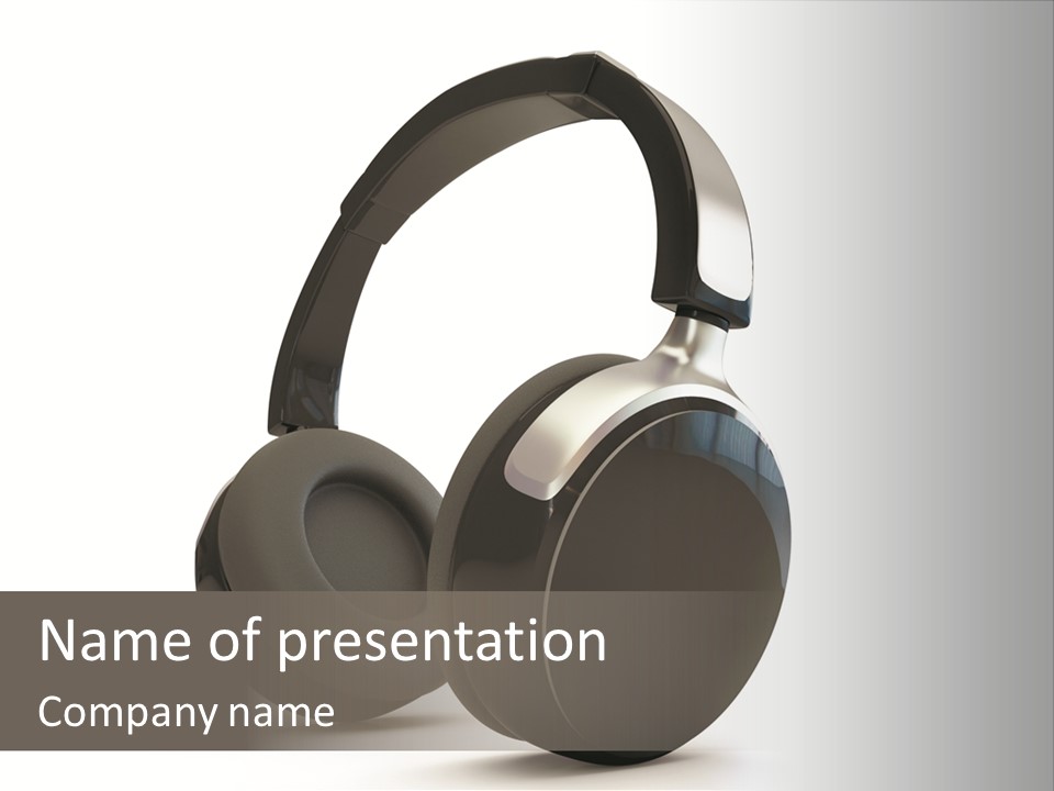 A Pair Of Headphones On A White Background PowerPoint Template
