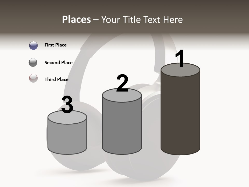 A Pair Of Headphones On A White Background PowerPoint Template