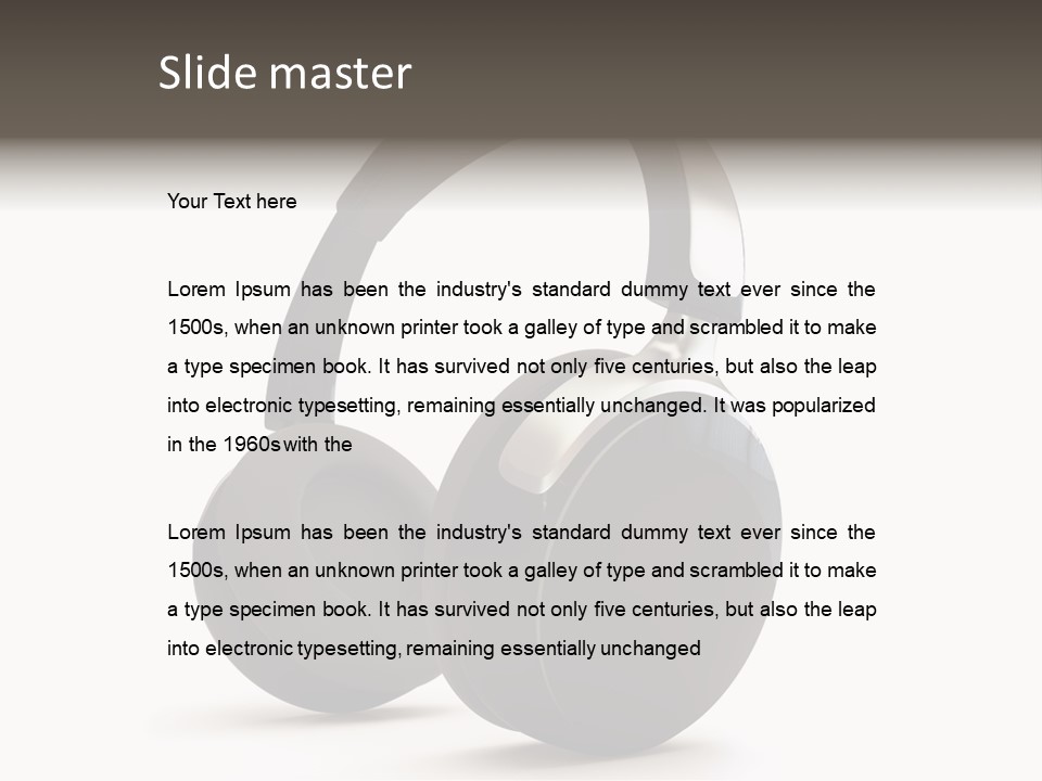 A Pair Of Headphones On A White Background PowerPoint Template