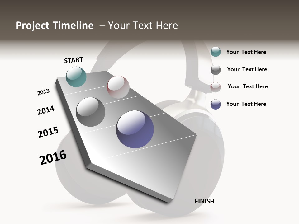 A Pair Of Headphones On A White Background PowerPoint Template