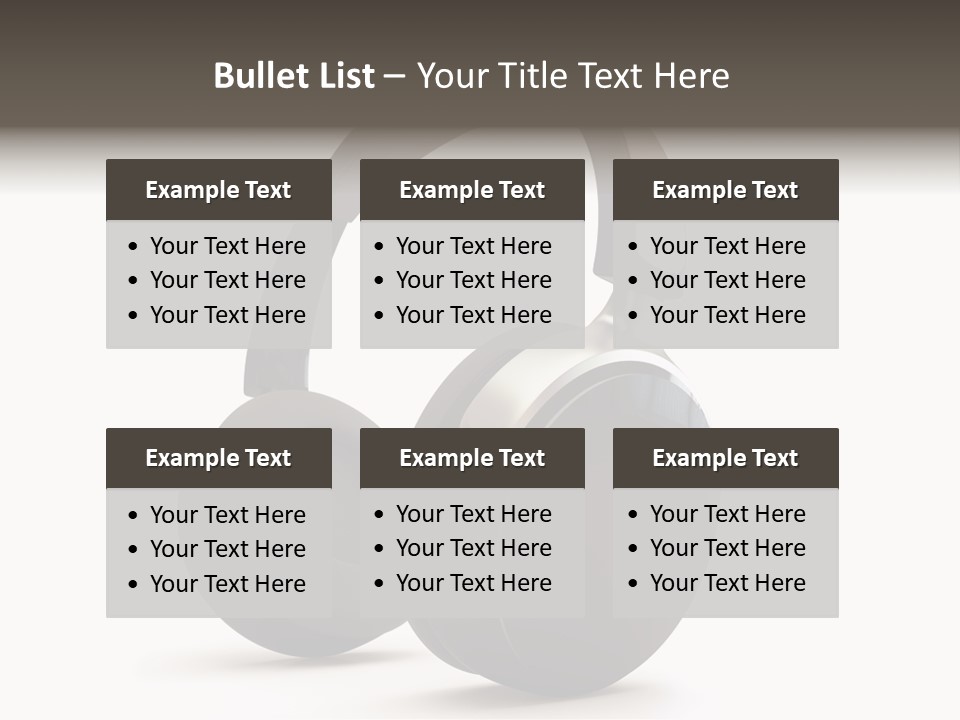 A Pair Of Headphones On A White Background PowerPoint Template