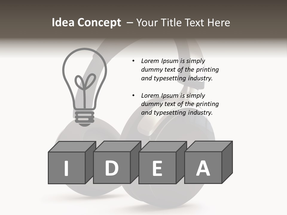 A Pair Of Headphones On A White Background PowerPoint Template