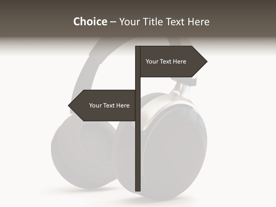 A Pair Of Headphones On A White Background PowerPoint Template