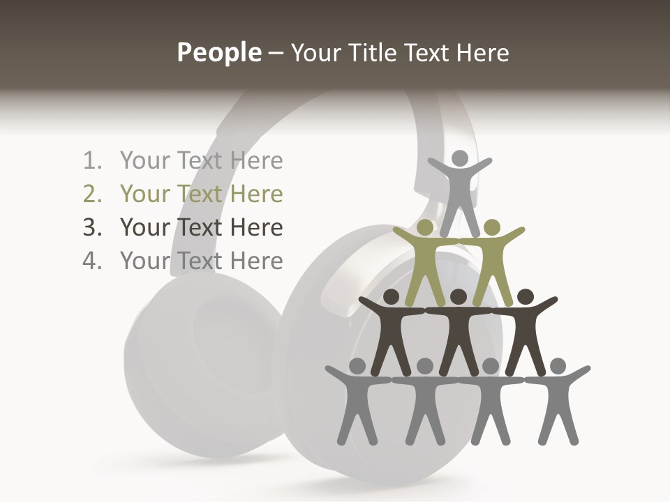 A Pair Of Headphones On A White Background PowerPoint Template