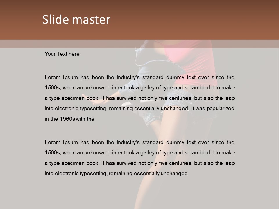 A Woman Dancing In The Air With Her Arms Outstretched PowerPoint Template