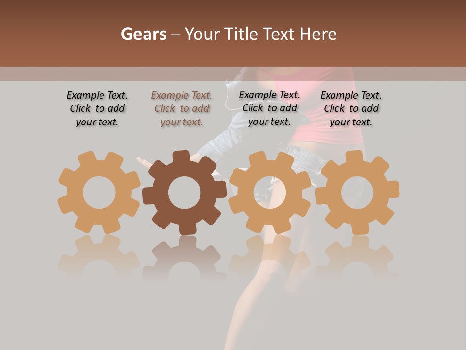 A Woman Dancing In The Air With Her Arms Outstretched PowerPoint Template