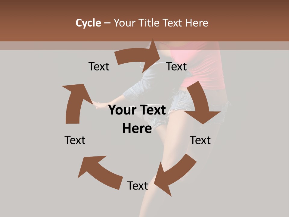 A Woman Dancing In The Air With Her Arms Outstretched PowerPoint Template