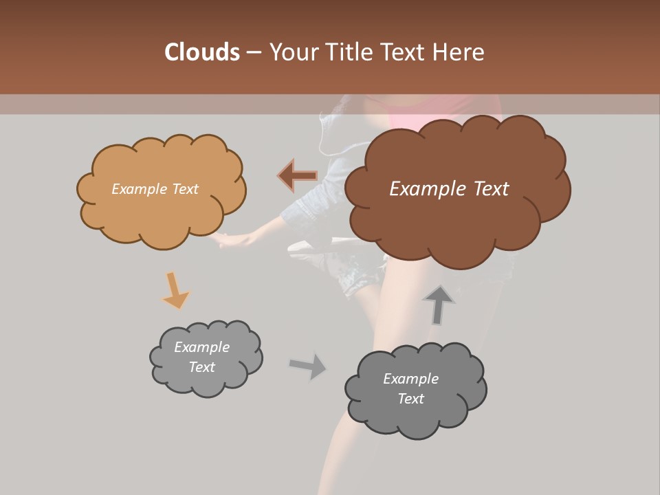 A Woman Dancing In The Air With Her Arms Outstretched PowerPoint Template