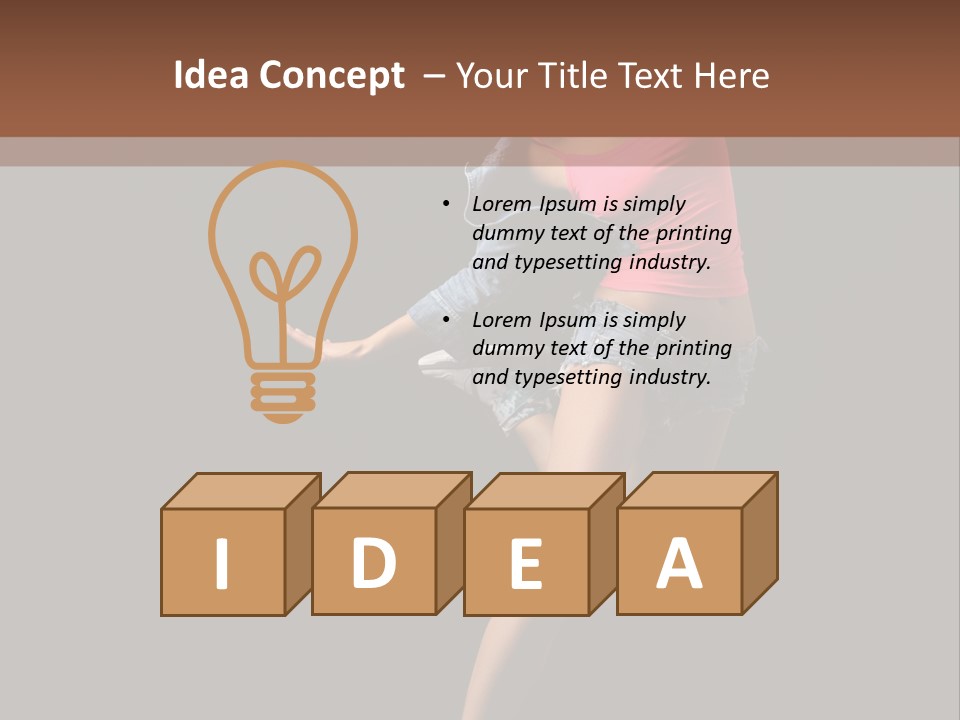 A Woman Dancing In The Air With Her Arms Outstretched PowerPoint Template