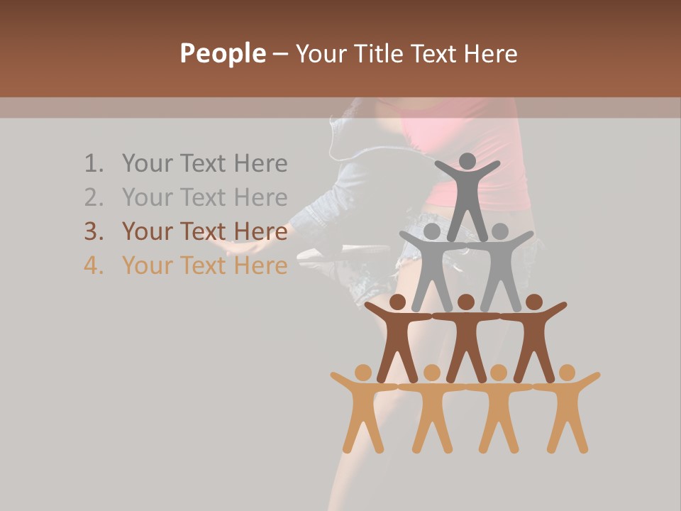 A Woman Dancing In The Air With Her Arms Outstretched PowerPoint Template