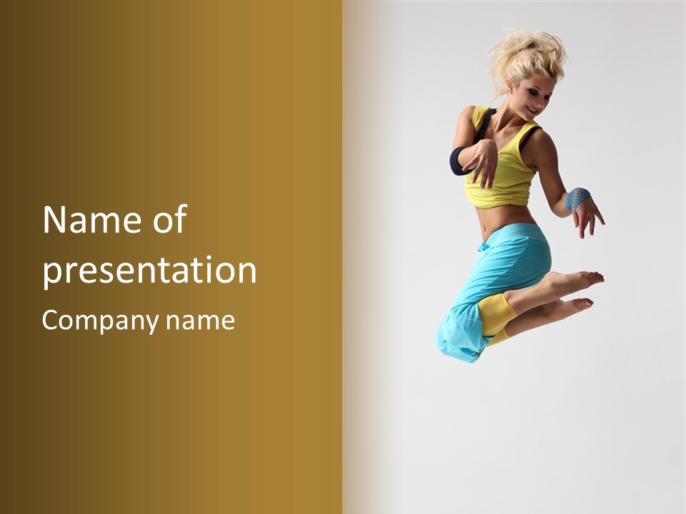 Female Girl Active PowerPoint Template