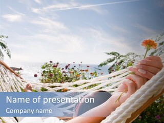 Caucasian Hand Vacation PowerPoint Template