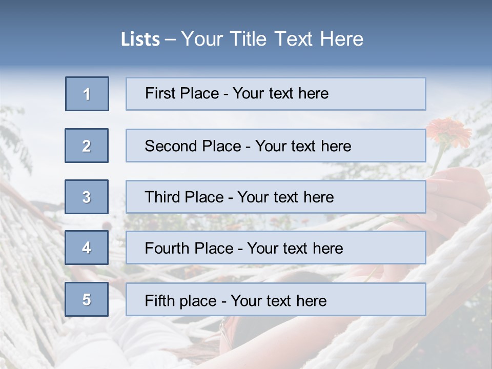 Caucasian Hand Vacation PowerPoint Template