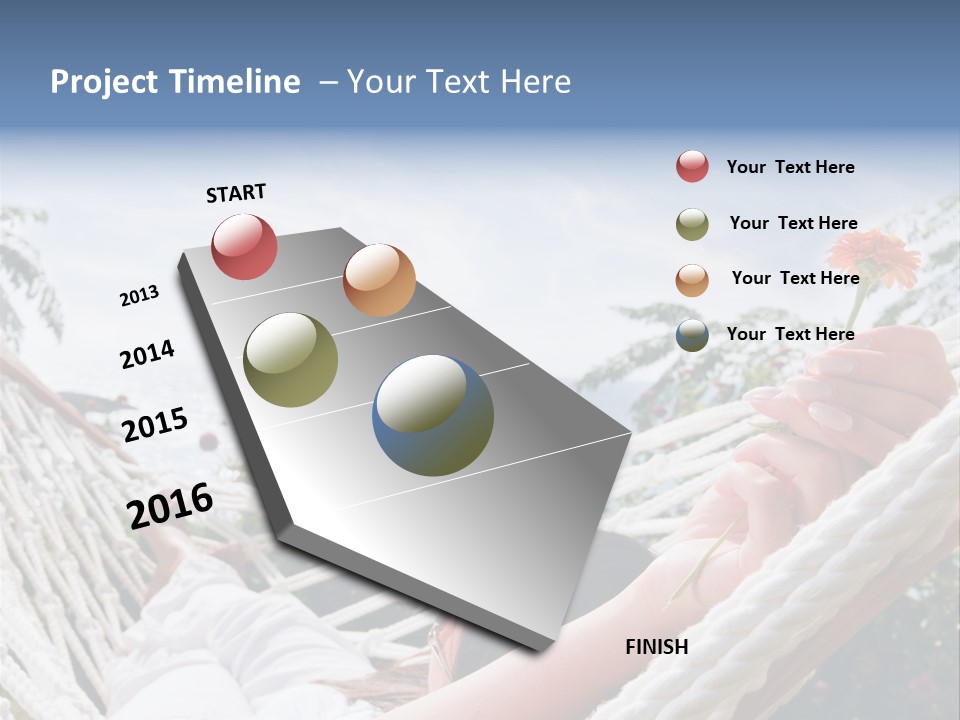 Caucasian Hand Vacation PowerPoint Template