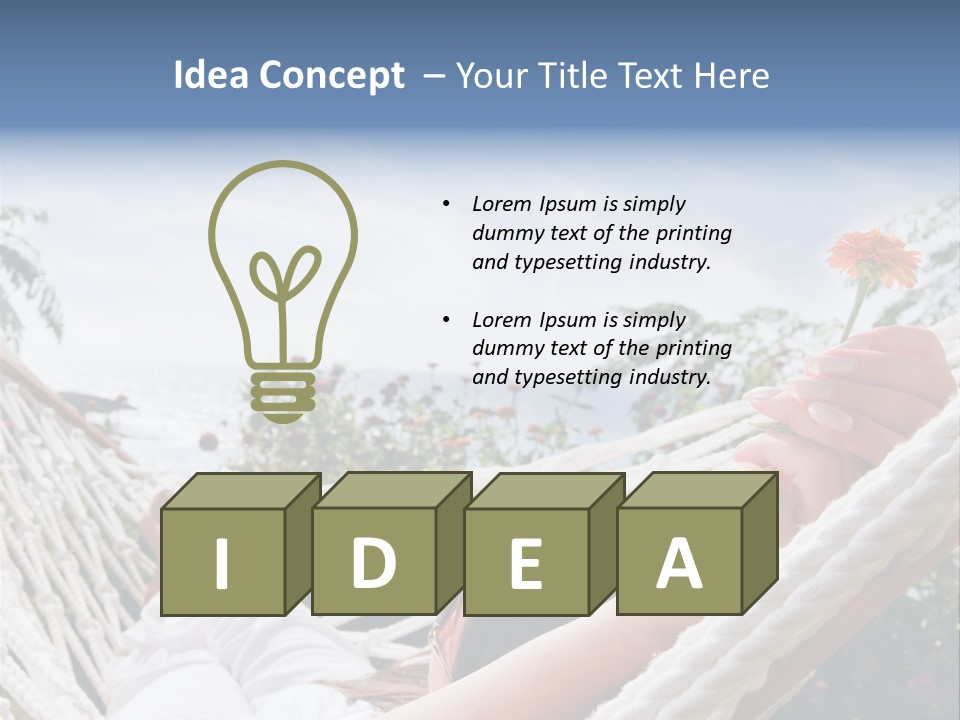 Caucasian Hand Vacation PowerPoint Template