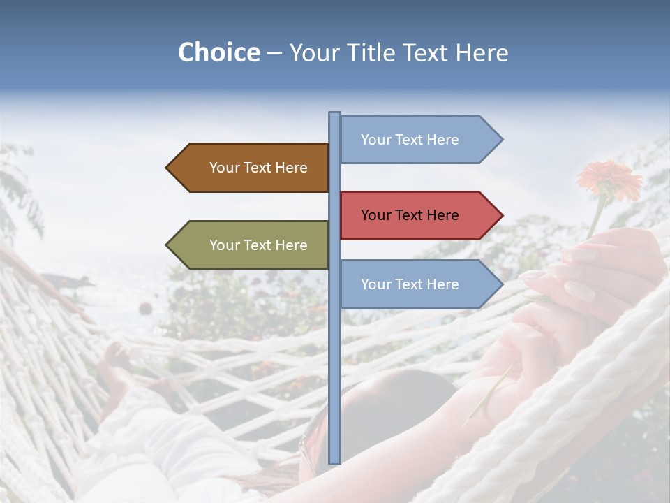 Caucasian Hand Vacation PowerPoint Template