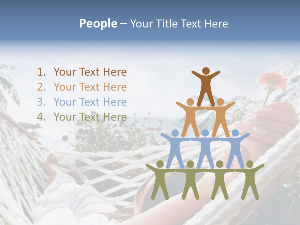 Caucasian Hand Vacation PowerPoint Template