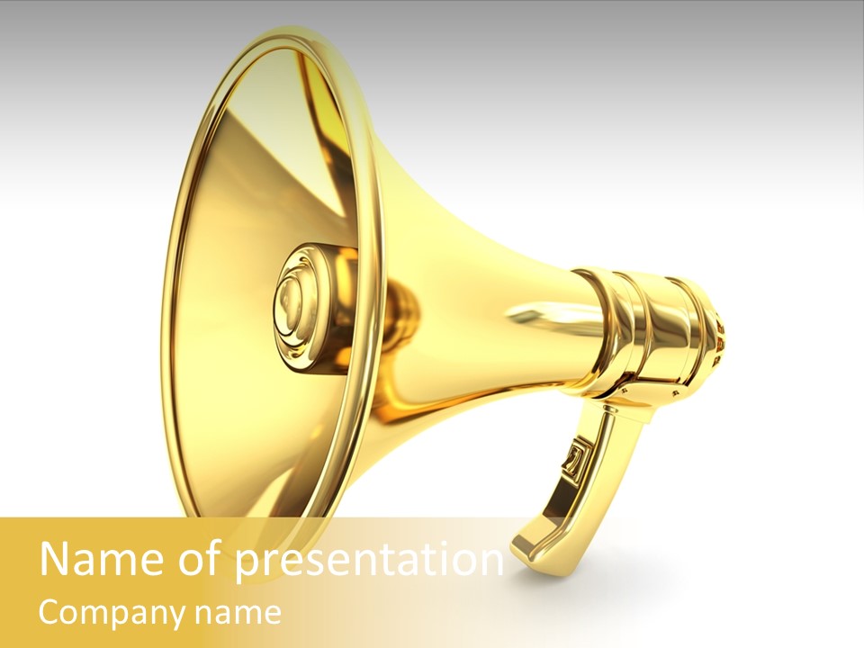 Announcement Gradient Bullhorn PowerPoint Template