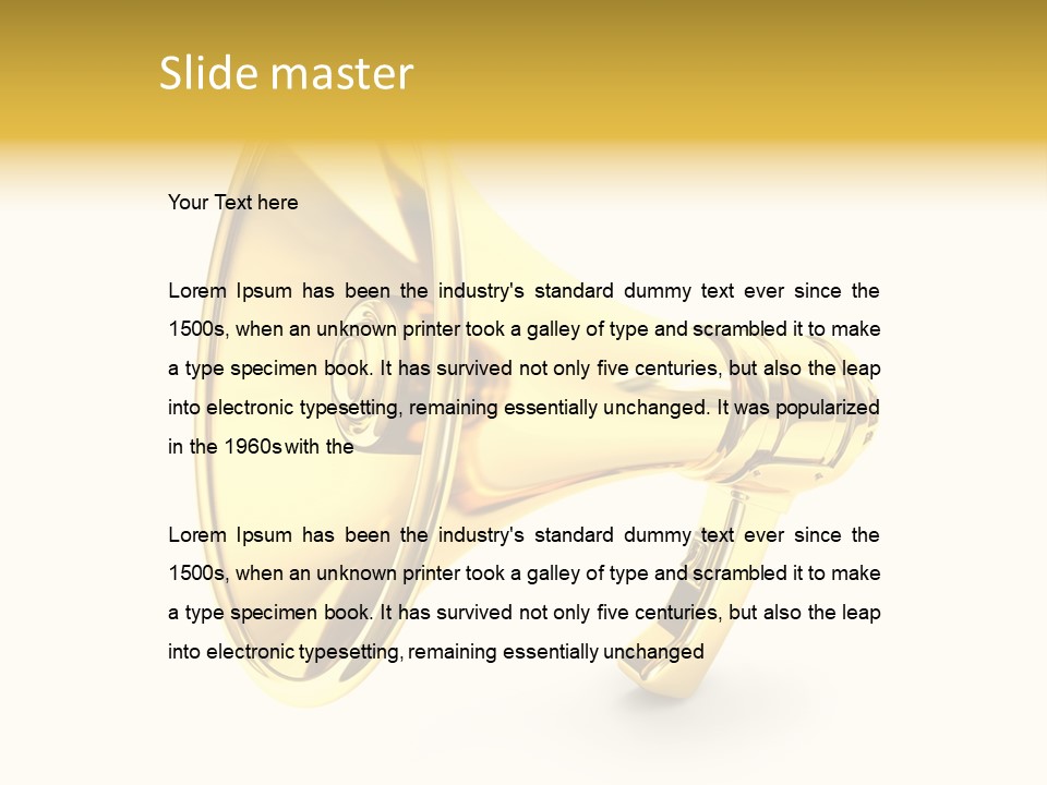 Announcement Gradient Bullhorn PowerPoint Template