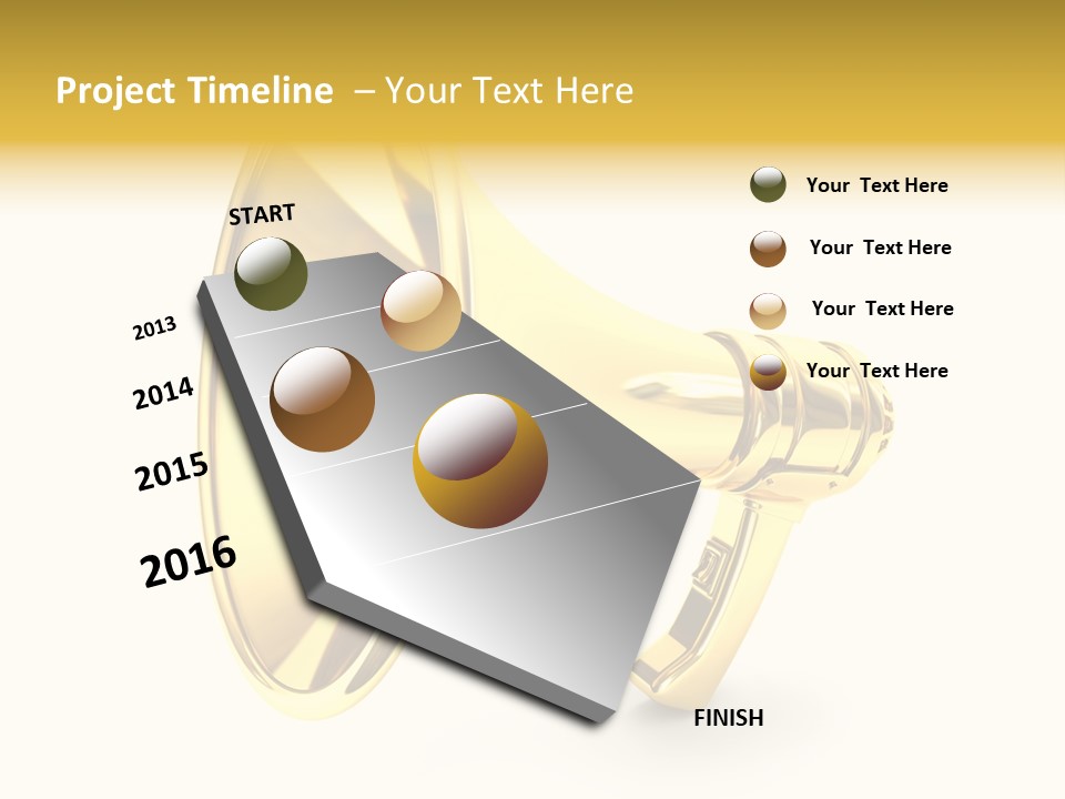 Announcement Gradient Bullhorn PowerPoint Template