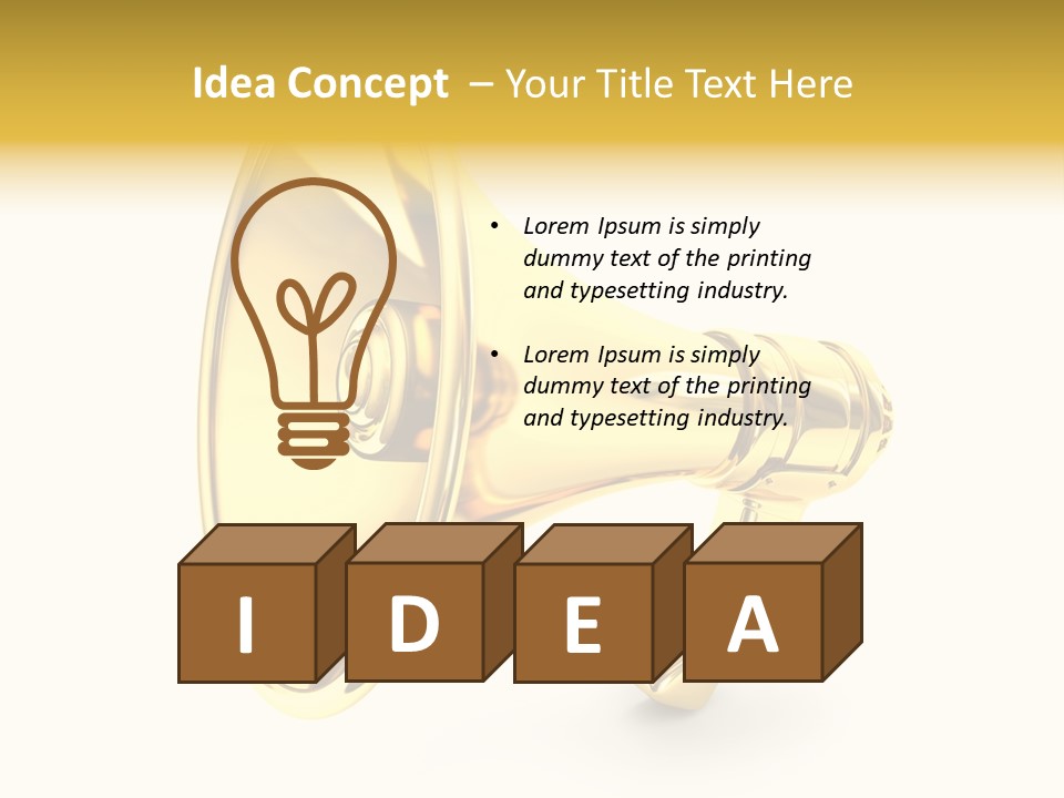 Announcement Gradient Bullhorn PowerPoint Template