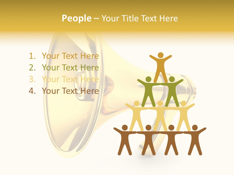 Announcement Gradient Bullhorn PowerPoint Template
