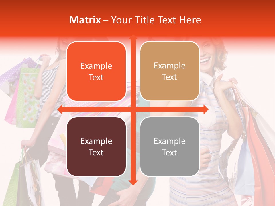 Bag Girls Caucasian PowerPoint Template