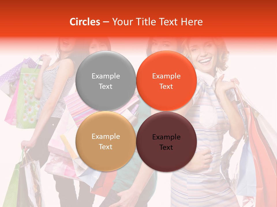 Bag Girls Caucasian PowerPoint Template