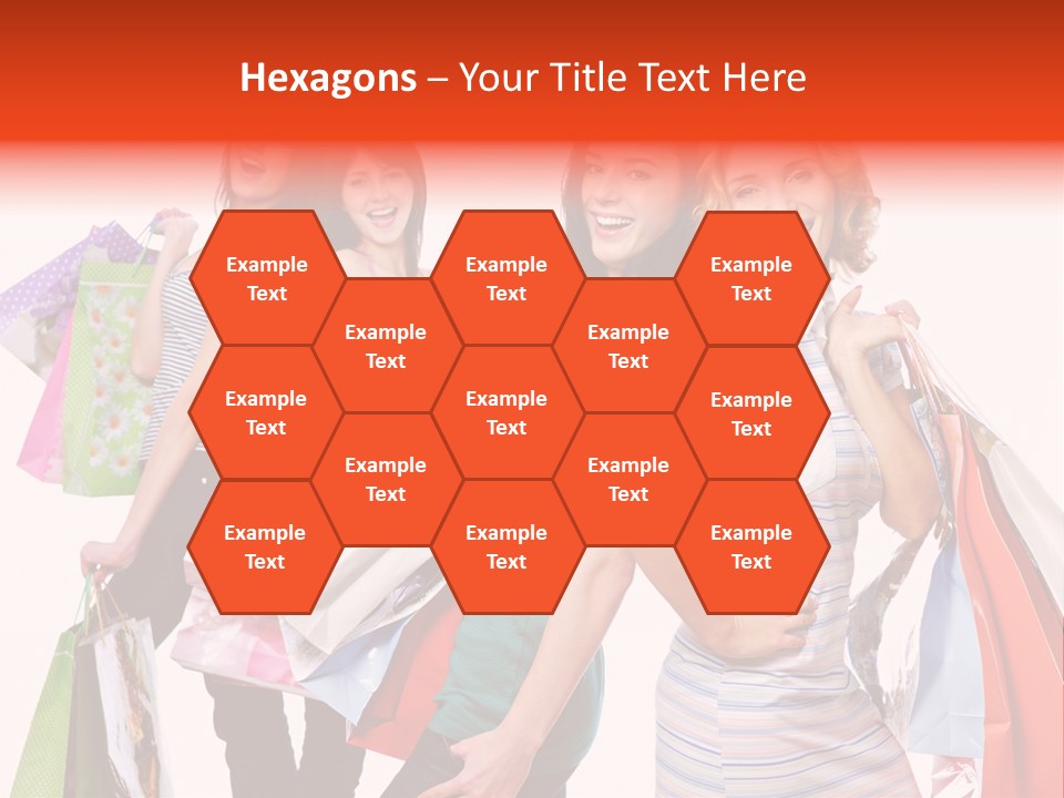 Bag Girls Caucasian PowerPoint Template