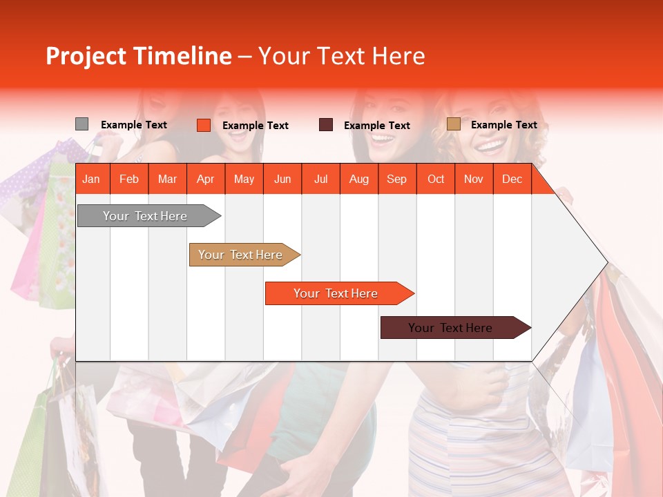 Bag Girls Caucasian PowerPoint Template