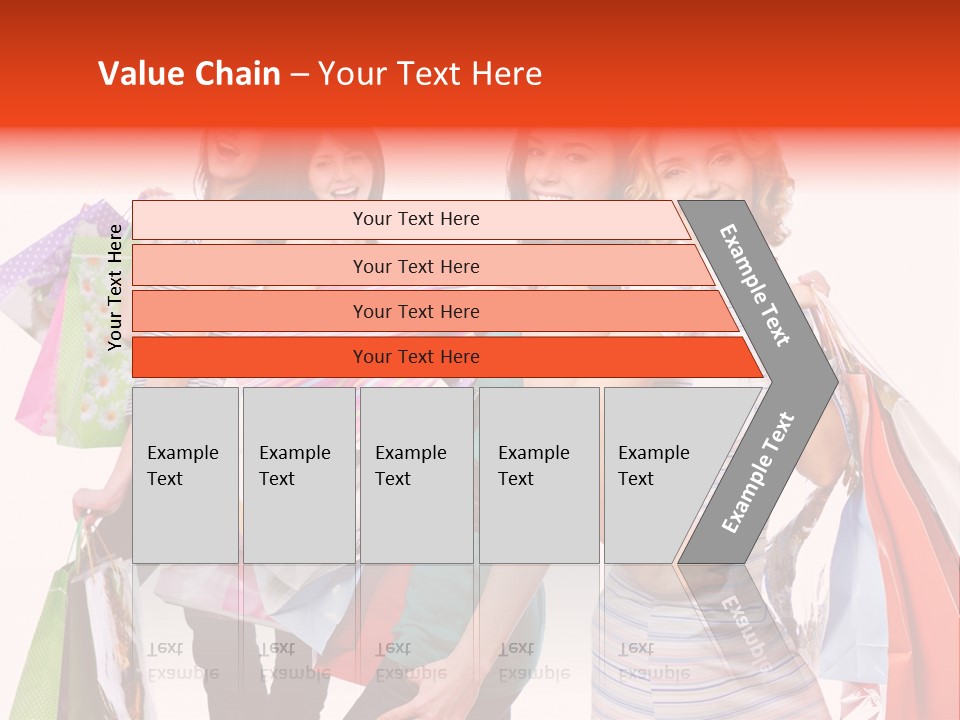 Bag Girls Caucasian PowerPoint Template