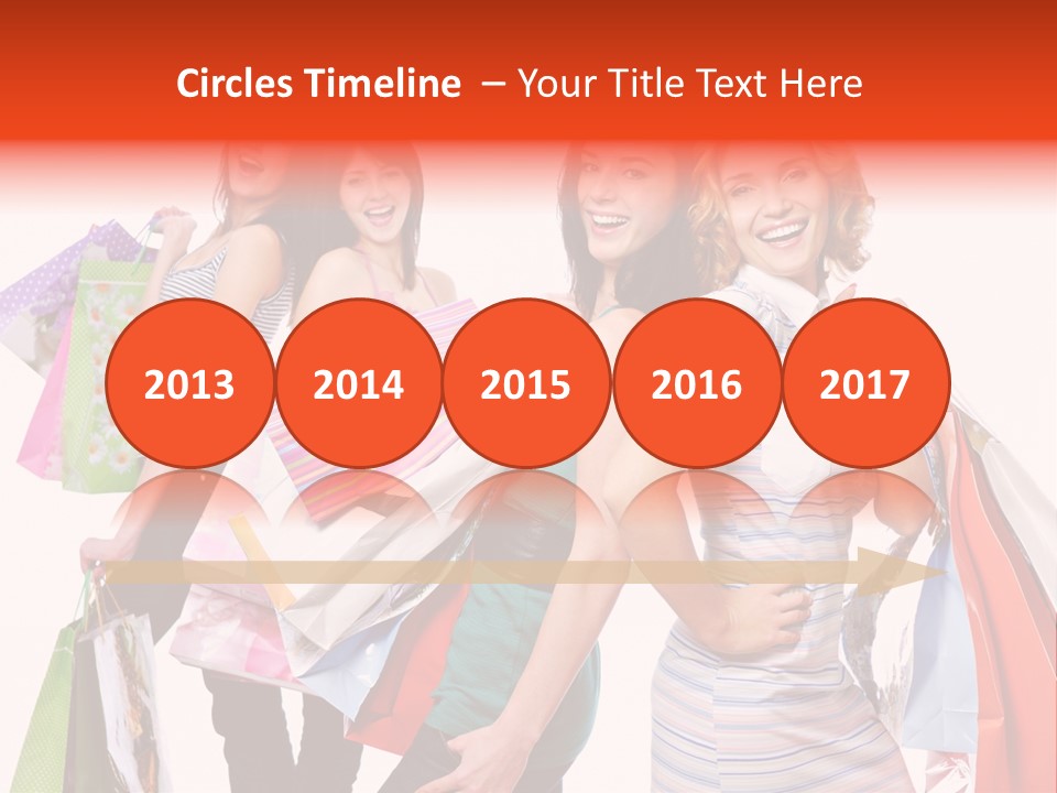 Bag Girls Caucasian PowerPoint Template