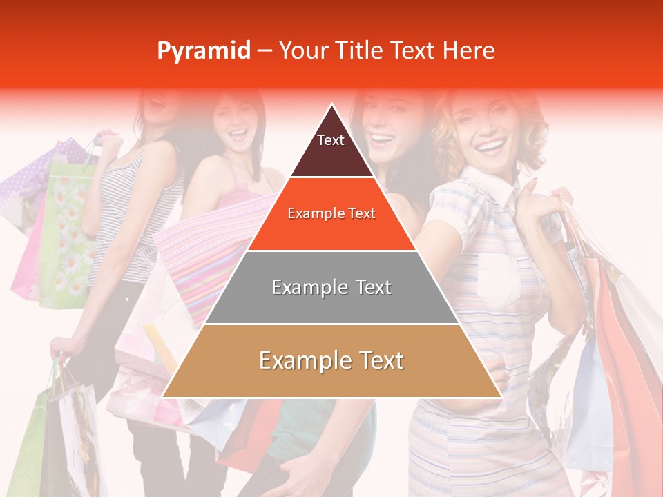 Bag Girls Caucasian PowerPoint Template